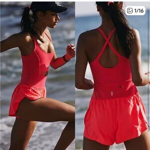 FP Movement by Free People Neon Coral Jumpsuit